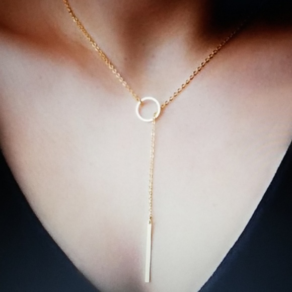 Golden Threads Jewelry - 🎉HP🎉 Circle and Bar Necklace Gold